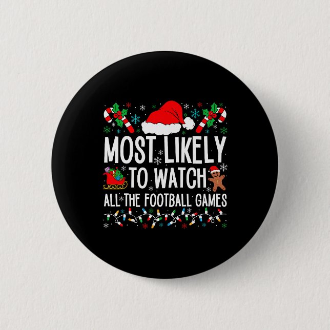 Badge Rond 5 Cm Les Plus Probables À Regarder Tous Les Jeux De Foo (Devant)