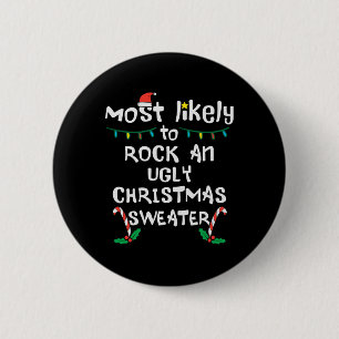 Badge Rond 5 Cm Les plus probables Rock laid Noël Noël famille Mat