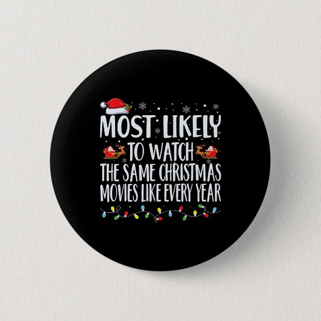 Badge Rond 5 Cm Les plus susceptibles de regarder les mêmes films  (Devant)
