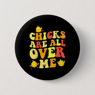 Badge Rond 5 Cm Les poules sont partout sur moi Pâques amusant béb