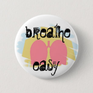 Badge Rond 5 Cm Les poumons respiratoires de thérapie respirent l