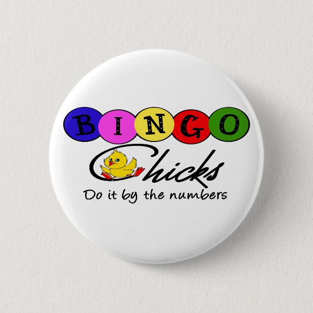 Badge Rond 5 Cm Les poussins de BINGO-TEST le font par les nombres (Devant)