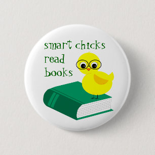 Badge Rond 5 Cm Les poussins futés ont lu des livres