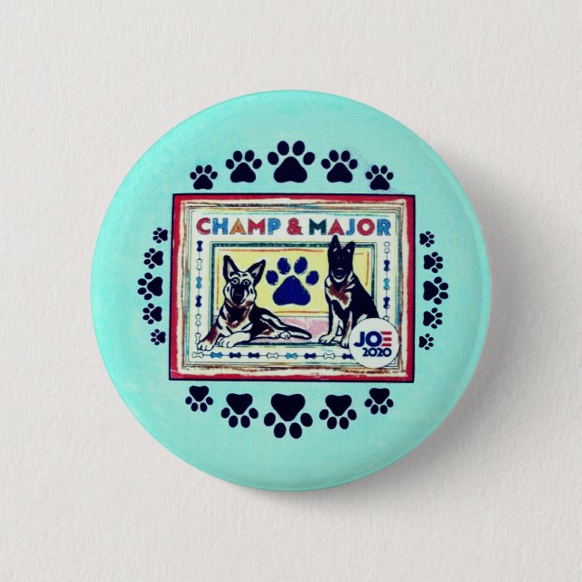 Badge Rond 5 Cm Les premiers chiens du président Joe Biden (Devant)