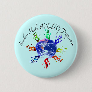 Badge Rond 5 Cm Les professeurs font des boutons du monde