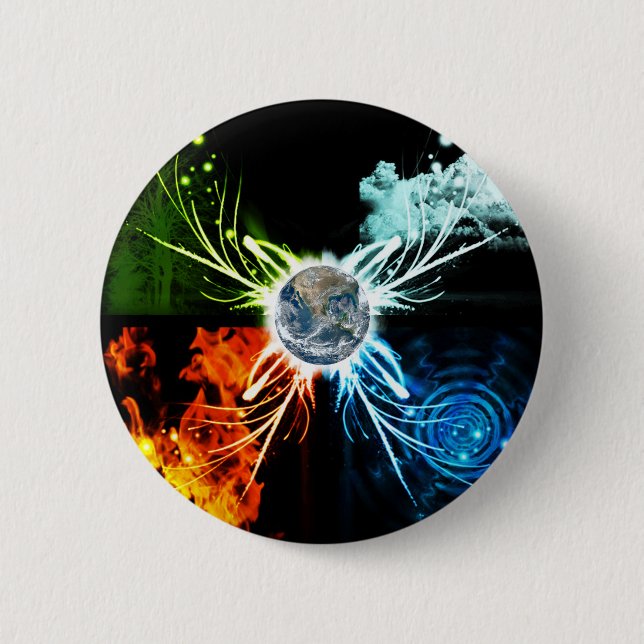 Badge Rond 5 Cm Les quatre éléments (Devant)