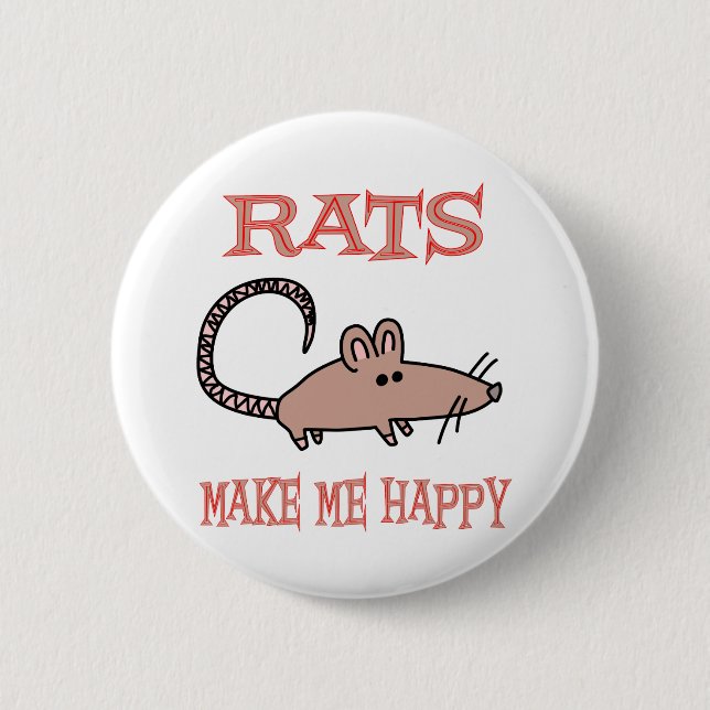 Badge Rond 5 Cm Les rats me rendent heureux (Devant)