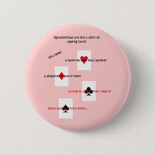 Badge Rond 5 Cm 'Les relations sont comme un jeu de cartes...'