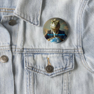 Badge Rond 5 Cm Les Reptiliens Dirigent Le Monde