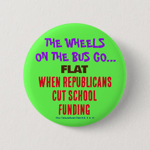 BADGE ROND 5 CM LES ROUES SUR LE BUS S'APPARENTENT LORSQUE LES RÉP