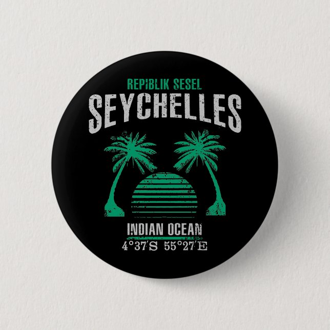 Badge Rond 5 Cm Les Seychelles (Devant)