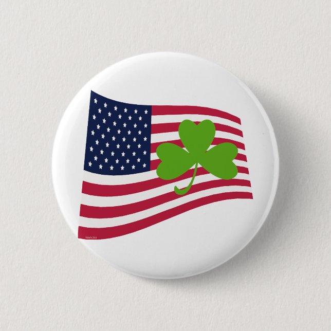 BADGE ROND 5 CM LES SHAMROCK-ETATS-UNIS (Devant)