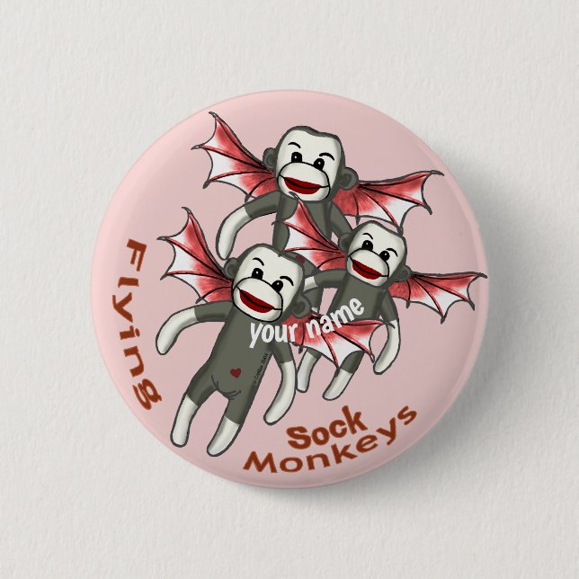 Badge Rond 5 Cm Les singes des blocs volants (Devant)