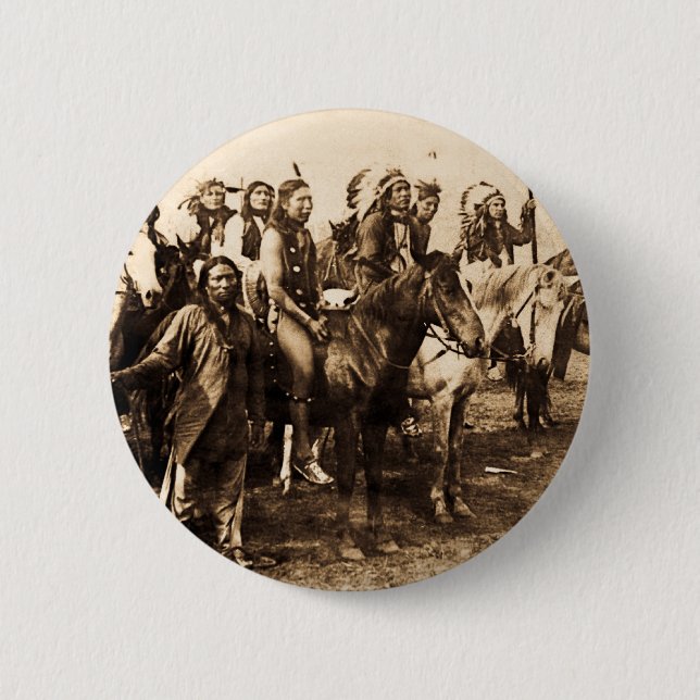 Badge Rond 5 Cm Les Sioux puissants (Devant)