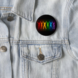 Badge Rond 5 Cm Les six silhouettes debout de Slipperyjoe, bras le