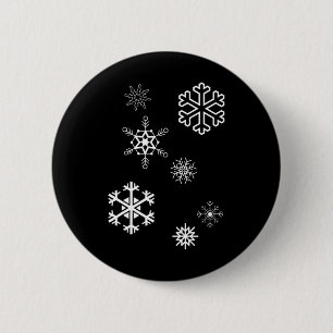 Badge Rond 5 Cm Les Snowflakes L'Hiver Est Là Et La Neige