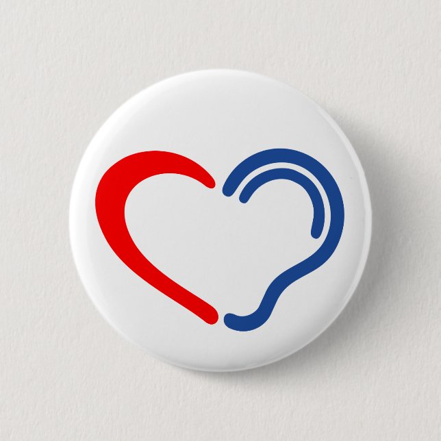 Badge Rond 5 Cm les sourds. Mauvaise, sourde, audition restreinte. (Devant)