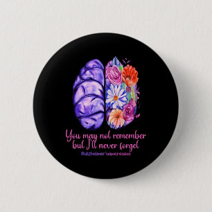 Badge Rond 5 Cm Les souvenirs comptent Alzheimer Purple Alzheimer