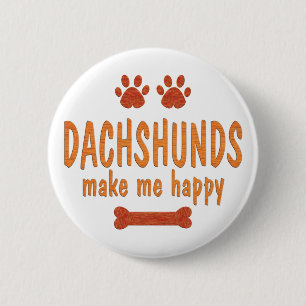 Badge Rond 5 Cm Les teckels me rendent heureux