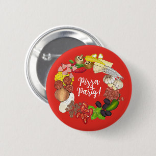 Badge Rond 5 Cm Les Toppings De Pizza Font Votre Propre Décor Anni