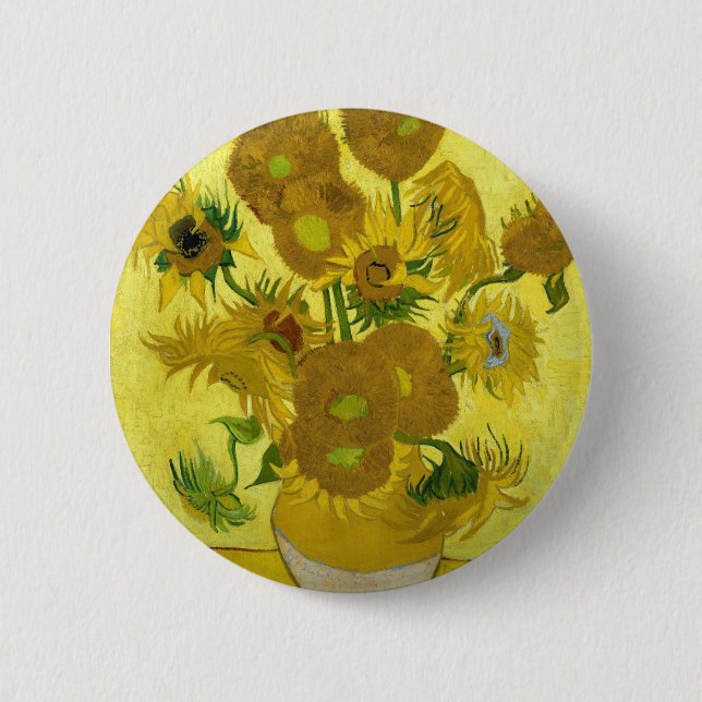 Badge Rond 5 Cm Les tournesols de Van Gogh (Devant)