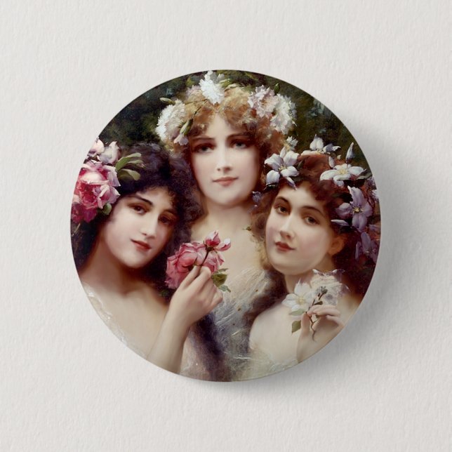 Badge Rond 5 Cm Les Trois Grâces (Devant)