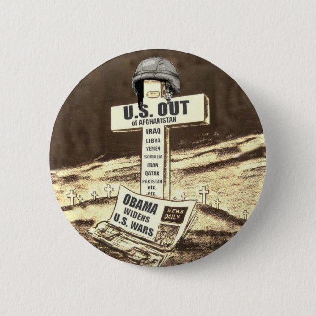 Badge Rond 5 Cm Les USA hors de la GUERRE (Devant)