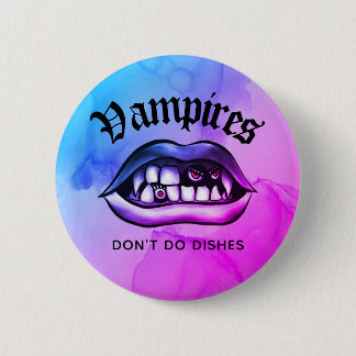 Badge Rond 5 Cm Les vampires ne font pas de plats drôles Vaporwave