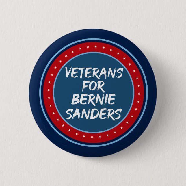 Badge Rond 5 Cm Les vétérans de Bernie Sanders (Devant)