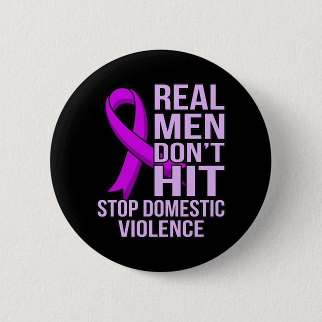 Badge Rond 5 Cm Les vrais hommes ne frappent pas la violence domes (Devant)