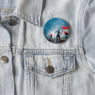 Badge Rond 5 Cm Les zombies aux yeux lumineux de SlipperyJoe pour 