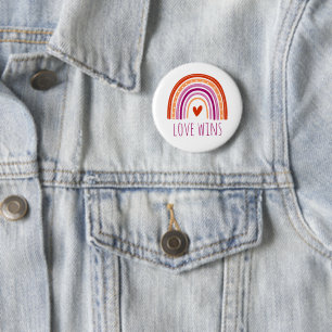 Badge Rond 5 Cm Lesbian Pride Love gagne LGBT Rainbow Button