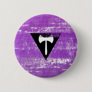 Badge Rond 5 Cm Lesbian Pride Paint (Labrys)