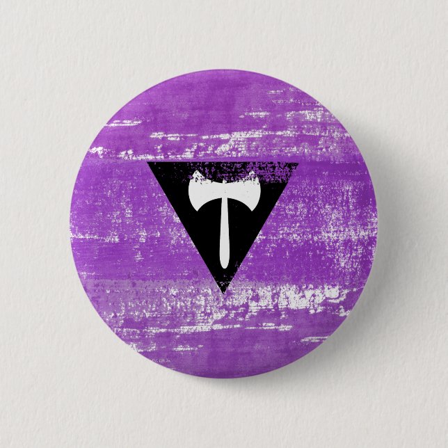 Badge Rond 5 Cm Lesbian Pride Paint (Labrys) (Devant)