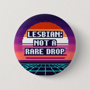 Badge Rond 5 Cm Lesbienne : bouton pixel Pride Pas une goutte rare