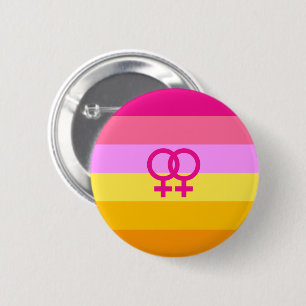 Badge Rond 5 Cm Lesbienne Dawn Pride Femmes qui aiment les femmes
