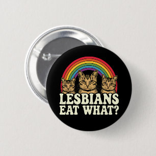 Badge Rond 5 Cm Lesbiennes mangent quoi Meme vintage de la fierté 