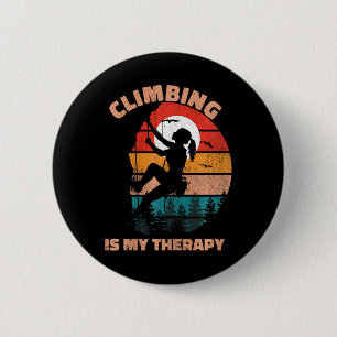 Badge Rond 5 Cm L'escalade est ma thérapie Femmes Escalade vintage