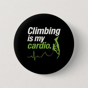 Badge Rond 5 Cm L'escalade est mon aventure de cardio ECG Graphiqu
