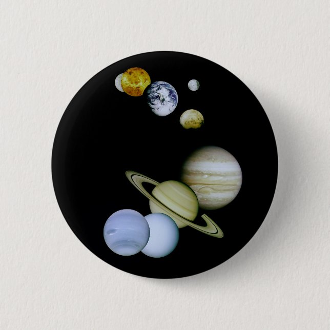 Badge Rond 5 Cm L'espace de bouton de système solaire - cadeau de (Devant)