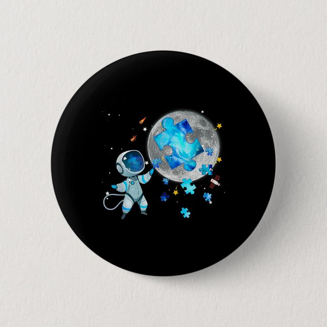 Badge Rond 5 Cm L'Espace De sensibilisation sur l'autisme Étoffe L (Devant)