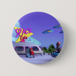 Badge Rond 5 Cm L'espace mange le bouton de café