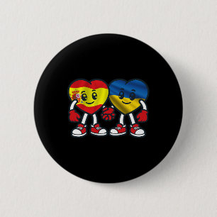 Badge Rond 5 Cm L'Espagne et l'Ukraine partagent l'amitié 