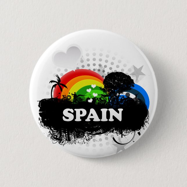 Badge Rond 5 Cm L'Espagne fruitée mignonne (Devant)