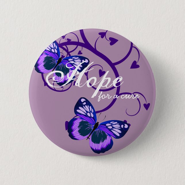 Badge Rond 5 Cm L'espoir d'Alzheimer pour le traitement (Devant)