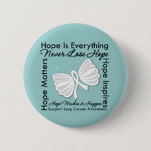 Badge Rond 5 Cm L'espoir est tout - conscience de cancer de poumon