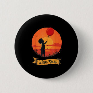 Badge Rond 5 Cm L'Espoir Monte L'Art Rouge Du Ballons Pour Le Canc