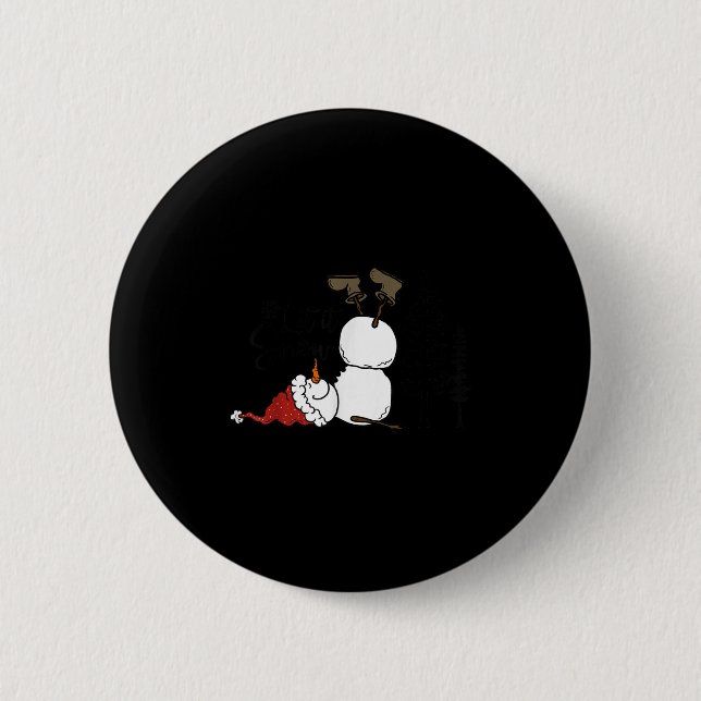 Badge Rond 5 Cm Let It Snow Christmas Snowman Snowflakes Xmas Holi (Devant)