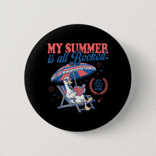 Badge Rond 5 Cm L'été est réservé Silly-Goose livre de lecture liv