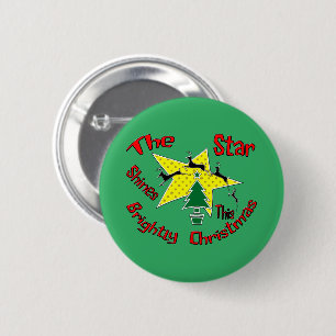 Badge Rond 5 Cm L'étoile brille brillamment ce Noël